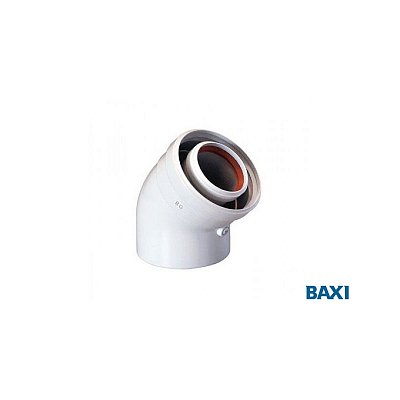 Коаксиальный отвод Baxi 80/142 45° полипропиленовый