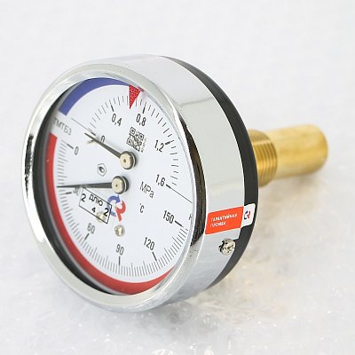 Термоманометр Росма ТМТБ- 31Т.1 63/16 (1/2", 16 бар, 150'С, 2,5) аксиальный
