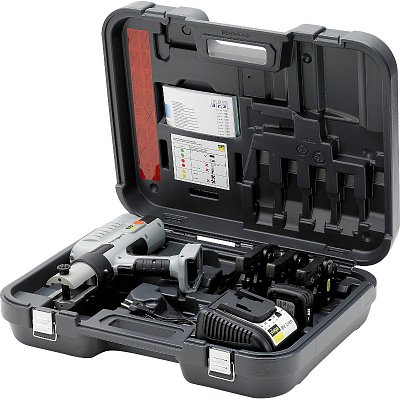 Пресс-устройство Press Gun 5 VIEGA c насадками 15-22-28 в чемодане с аккумулятором и зарядным устройством